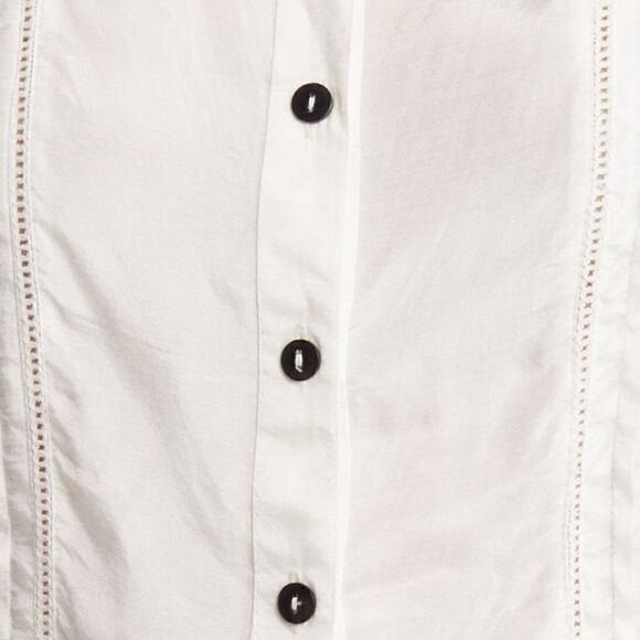 NWT Free People Drive Back Ivory Sleeveless Collar Button Down XS Tank Tux Chic - Picture 4 of 6